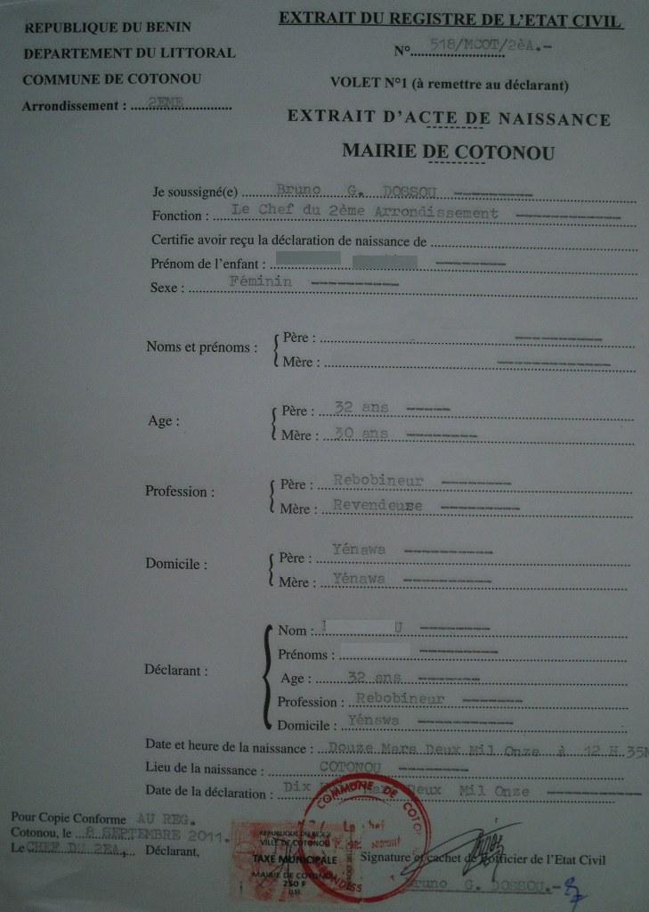 Validité Acte De Naissance étranger Pour Naturalisation